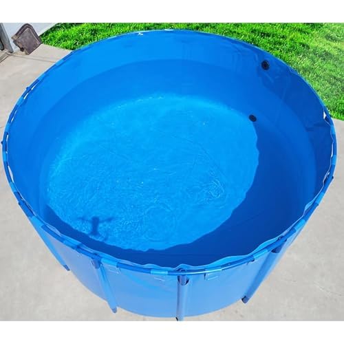 Faltbarer wasserdichter Swimmingpool mit Metallhalterung, strapazierfähiges PVC-Segeltuch für Outdoor-Freizeit und Fischzucht von Generisch