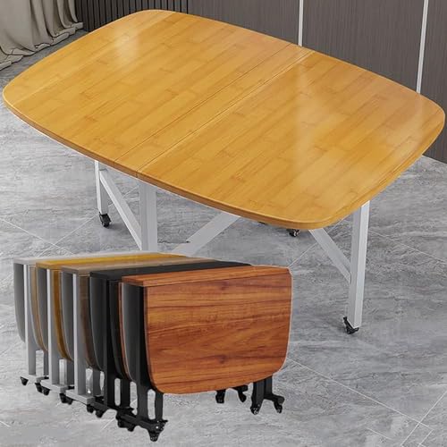 Faltbares Esstisch-Set mit Stühlen, platzsparende Küchenmöbel für den Innen- und Außenbereich, Gelb, 120 x 70 cm, ideal für Arbeit und Studium von Generisch