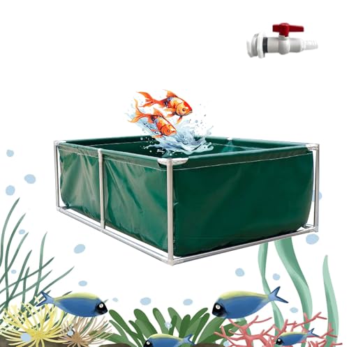 Faltbares Fischbecken aus Segeltuch mit klarer Sichtscheibe, Edelstahlrahmen und Ablassventil für den Außen- und Innenbereich Faltbares Fischbecken aus Segeltuch mit klarer Sichtscheibe, Edelstahlrahmen und Ablassventil für den Außen- und Innenbereich von Generisch