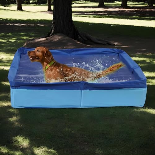 Faltbares Hundeplanschbecken, Hundepool, Tragbares Planschbecken Für Kinder, rutschfeste PVC Badewanne Hunde Katzen, Nicht Aufblasbar, Für Haus Garten Badezimmer Terrasse von Generisch
