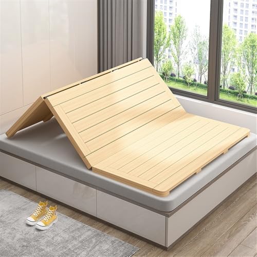 Faltbares Massivholz-Bettbrett, faltbare Matratze, Holzlatten-Bettplatte, Boden-Schlafmatte, Bodenschlafmatte, japanisches Bettgestell, Holzmatratzenunterstützung (1,5 m x 1,9 m) von Generisch
