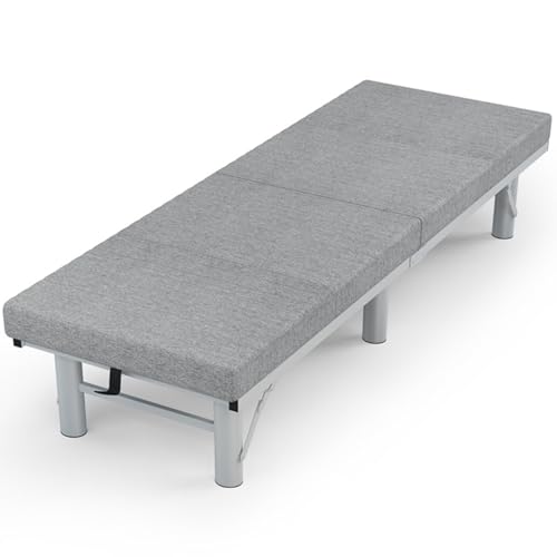 Faltbares Rollbett mit Matratze für Erwachsene, Stabiler Metallrahmen & Räder, Tragbare Schlaflösung für Zuhause & Büro von Generisch