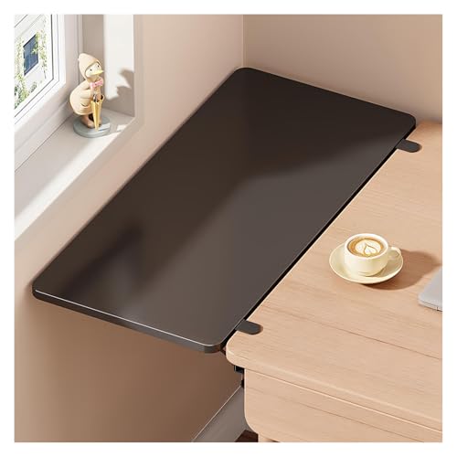 Faltbares Schreibtisch-Erweiterungs-Tablett – Wandmontierter schwebender Schreibtisch für kleine Räume, stanzfreie Klemm-On-Computertastatur-Verlängerungsplatine (schwarz, 60 x 20 cm) von Generisch