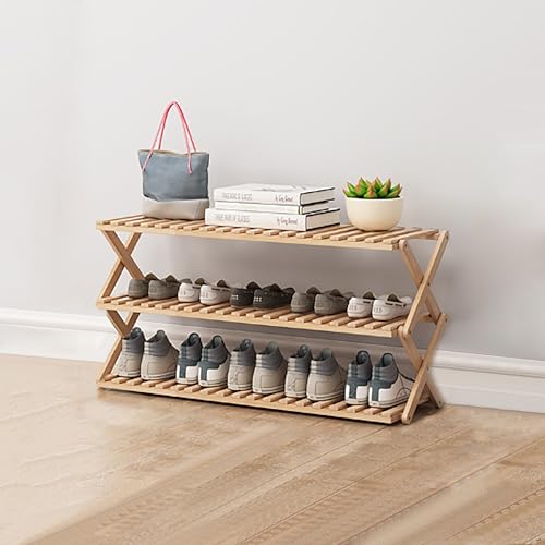 Faltbares Schuhregal aus Bambus, mehrschichtig, Schuhaufbewahrung aus Holz, keine Installation erforderlich, wirtschaftliches Haushaltsregal für einfache Schuhabstellung, platzsparendes Design Faltbares Schuhregal aus Bambus, mehrschichtig, Schuhaufbewahrung aus Holz, keine Installation erforderlich, wirtschaftliches Haushaltsregal für einfache Schuhabstellung, platzsparendes Design von Generisch