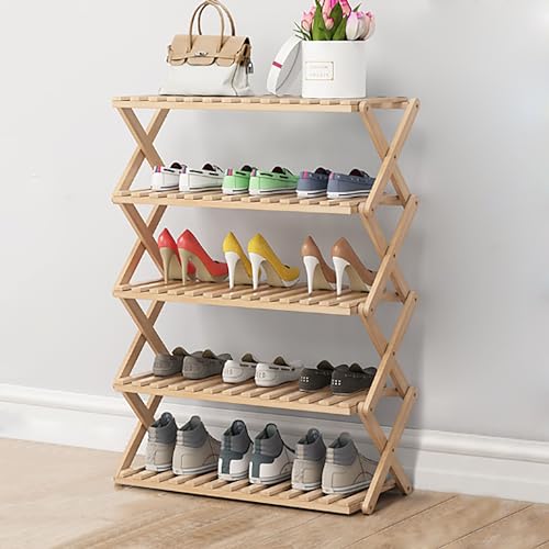 Faltbares Schuhregal aus Bambus – mehrschichtiges Schuhregal aus Holz, keine Installation erforderlich, platzsparender Haushalts-Nizer für wirtschaftliche Lagerung, einfaches Design Faltbares Schuhregal aus Bambus – mehrschichtiges Schuhregal aus Holz, keine Installation erforderlich, platzsparender Haushalts-Nizer für wirtschaftliche Lagerung, einfaches Design von Generisch