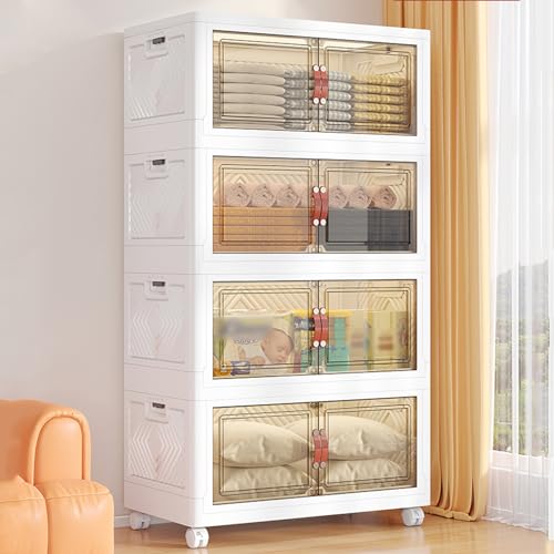 Faltvitrine, Installationsfreie Doppeltürvitrine, hohe Tragfähigkeit, ideal für Wohnzimmer und Arbeitszimmer, weiß, 49,8 x 31,8 x 112 cm – perfekt für Sammlerstücke von Generisch