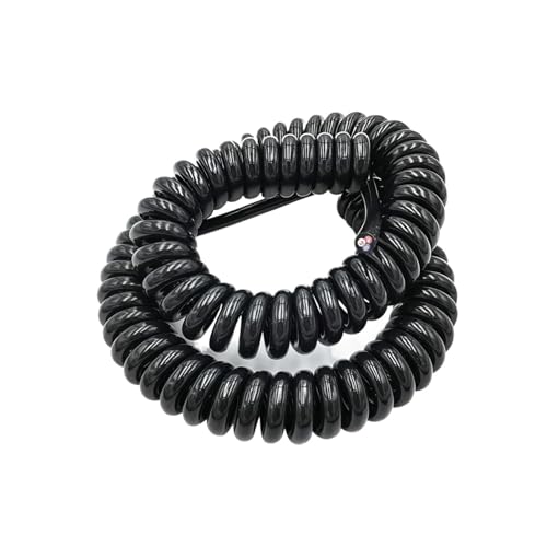 Federspiral-Stromkabel 2 3 4 5 6 7 8 9 10 12 18 Kerne 0,1/0,2/0,3/0,5/0,75 mm2 Stecker Verlängern Zug-Einziehbare Spule PU-Draht(5 Cres,3METER_20AWG 0.5MM2) von Generisch
