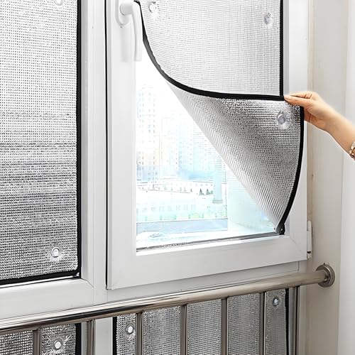 Fensterfolie für Fenster Innen & Außen, Verdunklungsfolie Blickdicht, Sichtschutz Sonnenschutzfolie, Hitzeschutzfolie Doppelt Aluminisierte Reflektierende folie mit Saugnapf 70x100cm,70x150cm,70x160cm Fensterfolie für Fenster Innen & Außen, Verdunklungsfolie Blickdicht, Sichtschutz Sonnenschutzfolie, Hitzeschutzfolie Doppelt Aluminisierte Reflektierende folie mit Saugnapf 70x100cm,70x150cm,70x160cm von Generisch