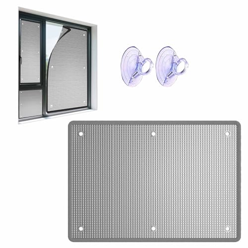 Fensterfolien Sichtschutz Verdunkelungsfolie Sonnenschutzfolie Für Fenster Innen & Außen 8mm Aluminiumblasen-isolier Uv-Schutz Wärmereflektierende 30cm-160cm(Grau,85x130cm) von Generisch
