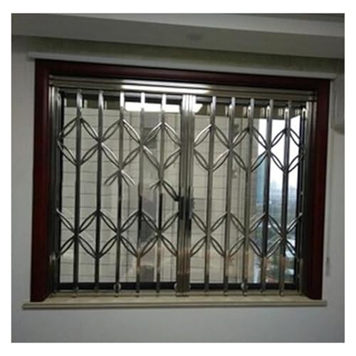 Fenstergitter Einbruchschutz 100 130 150 180 190 220 Falttorfenster Für Einbruchschutz, Einziehbare Fenstersicherheitsgitter Für Lagerhallen/Fabriken, Einbruchsicheres Fenster(150x155cm) von Generisch