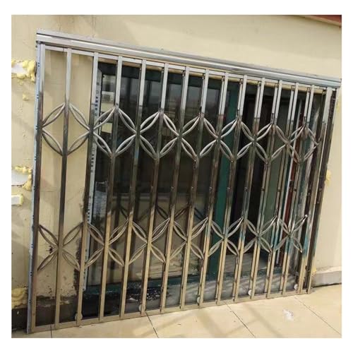 Fenstergitter Einbruchschutz Faltbare Fenstergitter-Sicherheitsgitter 100 120 140 180 200 225 - Sicherheit Zu Hause Einziehbare Fenster-Sicherheitsgitter Für Balkon, Eingangsbereich(110x110cm) von Generisch