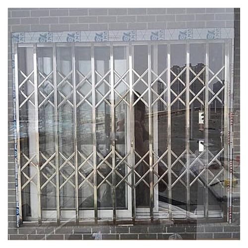 Fenstergitter Einbruchschutz Fenstergitter Faltbar Edelstahl, Keller/Fabrik/Hof Faltbares Fenstergeländer 130 140 150 Cm Höhe, Verstellbares Fenster-Einbruchgitter(104x140cm) von Generisch