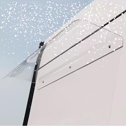 Fenstermarkise Outdoor Transparent Polycarbonat Sonnenschutz für Türeingang Wasserdicht Rollo UV Schutz Regen & Schneeschutz für Terrasse Garten Veranda von Generisch
