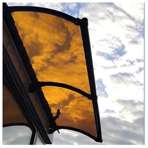 Fenstermarkise für den Außenbereich, mit Polycarbonat-Abdeckung und Stahlhalterung, UV-Regen- und Schneeschutz für Haustür und Terrasse, 150 x 160 cm von Generisch