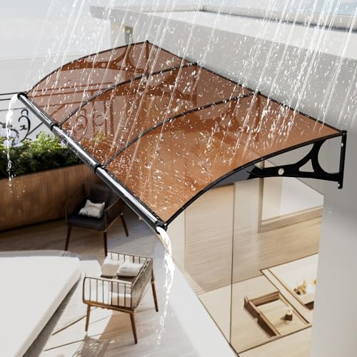 Fenstertürmarkise – Polycarbonat-Überstand mit leiser Aluminiumhalterung, starke Tragfähigkeit, regen- und schneefest, einfach zu installieren Fenstertürmarkise – Polycarbonat-Überstand mit leiser Aluminiumhalterung, starke Tragfähigkeit, regen- und schneefest, einfach zu installieren von Generisch