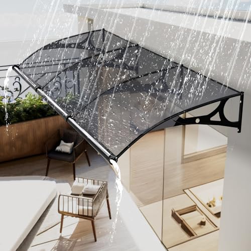 Fenstertürmarkise – Polycarbonat-Überstand mit leiser Aluminiumhalterung, starke Tragfähigkeit, regen- und schneefest, einfach zu installieren Fenstertürmarkise – Polycarbonat-Überstand mit leiser Aluminiumhalterung, starke Tragfähigkeit, regen- und schneefest, einfach zu installieren von Generisch