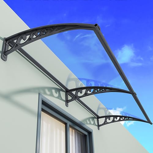 Fenstertürvordach mit Drainage, UV-Blockdach, einfache Installation für Regen- und Schneeschutz auf Terrasse Veranda von Generisch
