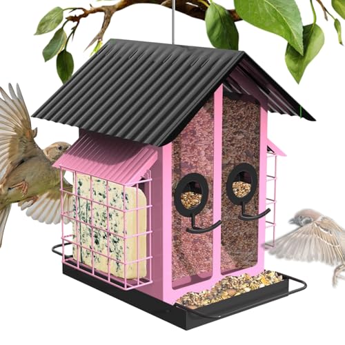 Fenstervogelfutterautomat - Metall-Transparente Vogelfutterhäuser mit Doppeldach,Vogelfutter Und Vogeltränken Für Bäume Zäune Terrasse Garten Balkon & Vogelbad Fenstervogelfutterautomat - Metall-Transparente Vogelfutterhäuser mit Doppeldach,Vogelfutter Und Vogeltränken Für Bäume Zäune Terrasse Garten Balkon & Vogelbad von Generisch