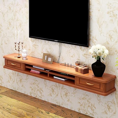 Fernsehkonsole aus Holz mit Schubladen, offenes Raum-Design, hängendes Mediencenter für Wohnzimmer Fernsehkonsole aus Holz mit Schubladen, offenes Raum-Design, hängendes Mediencenter für Wohnzimmer von Generisch
