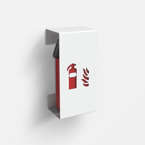 Feuerlöscherabdeckung Fire Mini von Fire Family® in weiß für Feuerlöscher mit max. 40 cm Höhe, Feuerlöscherhalterung, Sichtschutz Feuerlöscher, Aufbewahrung für Feuerlöscher von Generisch