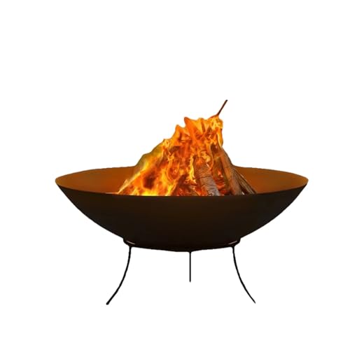 Feuerschale Ø55 cm mit Dreibein Gestell abnehmbar Schwarz aus Stahl von Generisch