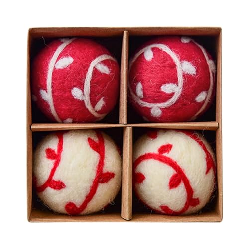 Filzkugel-Weihnachtsschmuck,Filz-Weihnachtskugeln - Dekorativer Weihnachtsbaumanhänger | Weihnachtsschmuck aus Wollfilz, 4er-Set für Weihnachtsdekoration, hängender Weihnachtsanhänger Filzkugel-Weihnachtsschmuck,Filz-Weihnachtskugeln - Dekorativer Weihnachtsbaumanhänger | Weihnachtsschmuck aus Wollfilz, 4er-Set für Weihnachtsdekoration, hängender Weihnachtsanhänger von Generisch