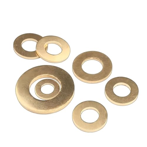 Flache Unterlegscheibe M2 /2,5/3 /4/5 /6/8 /10/12 /14/16 Kupfer Plain Messing Shim Pad Ring(M2.5x5x0.4(200pcs)) von Generisch