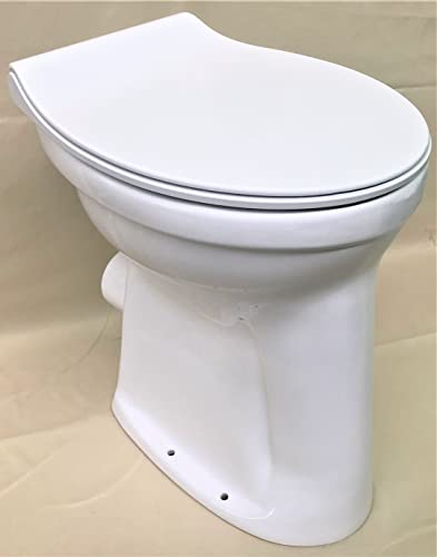 Flachspül-WC Toilette Stand WC Klosett erhöht +10cm + Nano + WC Sitz von Generisch