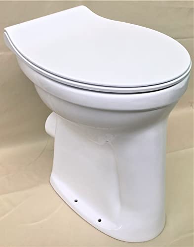 Flachspül-WC Toilette Stand WC Klosett erhöht +10cm + Nano + WC Sitz + Befestigung von Generisch