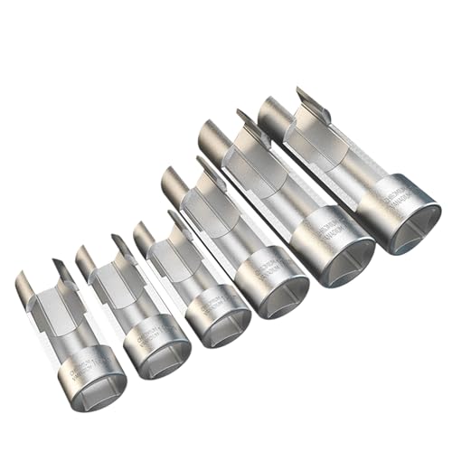 Flammenmutter Steckdosenset - 10-19mm Injektorölschlüssel mit Aufbewahrungsbox 6 Stück Rohrtrennwerkzeug vermeiden Draht für automatische Reparatur Flammenmutter Steckdosenset - 10-19mm Injektorölschlüssel mit Aufbewahrungsbox 6 Stück Rohrtrennwerkzeug vermeiden Draht für automatische Reparatur von Generisch