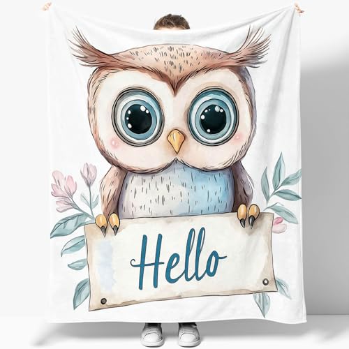 Generisch Flanelldecke Aquarell Eule 3D-Druck 130 x 150 cm Mikrofaser-Flanell-Fleece-Mischung Kuscheldecke Sofadecke Wolldecke Wärme und Isolierung Decke für Wohn und Schlafräume von Generisch