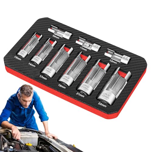 Flare Nut Socket Set - Mechanic Tool Kit, Auto -Socket -Entferner | Highlet -Sockel -Set -Werkzeuge, langlebige Chrom -Vanadium -Steckdosen für Automobilreparaturen Garage Shop Car Engine Service Prof Flare Nut Socket Set - Mechanic Tool Kit, Auto -Socket -Entferner | Highlet -Sockel -Set -Werkzeuge, langlebige Chrom -Vanadium -Steckdosen für Automobilreparaturen Garage Shop Car Engine Service Prof von Generisch