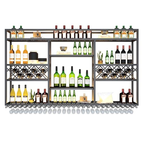Flaschenhalter Wandmontage Metall Weinregal mit Glasstütze für Likörflaschen Küche Esszimmer Keller 250cm Aufbewahrungslösung Flaschenhalter Wandmontage Metall Weinregal mit Glasstütze für Likörflaschen Küche Esszimmer Keller 250cm Aufbewahrungslösung von Generisch