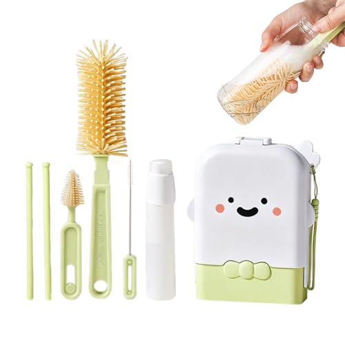 Flaschenreinigungsset, Reiseflaschen-Waschset mit Aufbewahrungskoffer, vertikaler Schrubber, faltbares Trockengestell, tragbare Unterlegscheibe für Küche, Fütterung, Reisen, , Flugzeug Flaschenreinigungsset, Reiseflaschen-Waschset mit Aufbewahrungskoffer, vertikaler Schrubber, faltbares Trockengestell, tragbare Unterlegscheibe für Küche, Fütterung, Reisen, , Flugzeug von Generisch