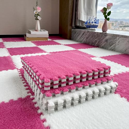 Flauschige Spielmatten - 80 ineinandergreifende Schaumstoffbodenfliesen, 30 x 30 cm Plüsch -Puzzle -Teppich für Kinder Spielbereich, weich und langlebig, ideal für den Innengebrauch Flauschige Spielmatten - 80 ineinandergreifende Schaumstoffbodenfliesen, 30 x 30 cm Plüsch -Puzzle -Teppich für Kinder Spielbereich, weich und langlebig, ideal für den Innengebrauch von Generisch