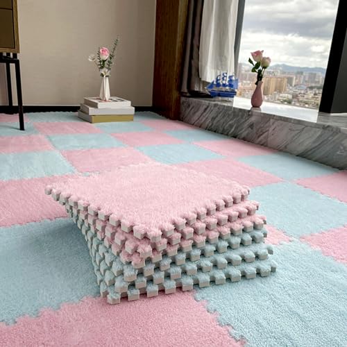 Flauschige Spielmatten - 80 ineinandergreifende Schaumstoffbodenfliesen, 30 x 30 cm Plüsch -Puzzle -Teppich für Kinder Spielbereich, weich und langlebig, ideal für den Innengebrauch Flauschige Spielmatten - 80 ineinandergreifende Schaumstoffbodenfliesen, 30 x 30 cm Plüsch -Puzzle -Teppich für Kinder Spielbereich, weich und langlebig, ideal für den Innengebrauch von Generisch