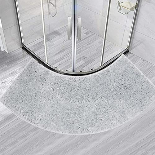 Flauschige halbrunde Duschmatte, gebogen, 45 x 110 cm, waschbar, Badezimmerteppich für Eckbadewanne, weich, grau, rutschfeste Bodenmatte, schnell trocknende Badedekoration Flauschige halbrunde Duschmatte, gebogen, 45 x 110 cm, waschbar, Badezimmerteppich für Eckbadewanne, weich, grau, rutschfeste Bodenmatte, schnell trocknende Badedekoration von Generisch