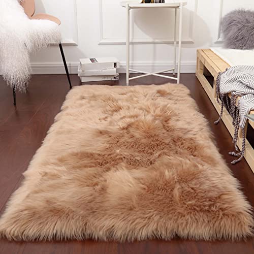 Flauschiger Kunstfell-Teppich für Wohnzimmer, 60 x 60 cm, superweicher Schaffell-Teppich, zotteliger seidiger Plüschteppich, Wollimitat, Schaffell-Imitat, Schlafzimmerteppiche, rechteckige Bodenmatte Flauschiger Kunstfell-Teppich für Wohnzimmer, 60 x 60 cm, superweicher Schaffell-Teppich, zotteliger seidiger Plüschteppich, Wollimitat, Schaffell-Imitat, Schlafzimmerteppiche, rechteckige Bodenmatte von Generisch