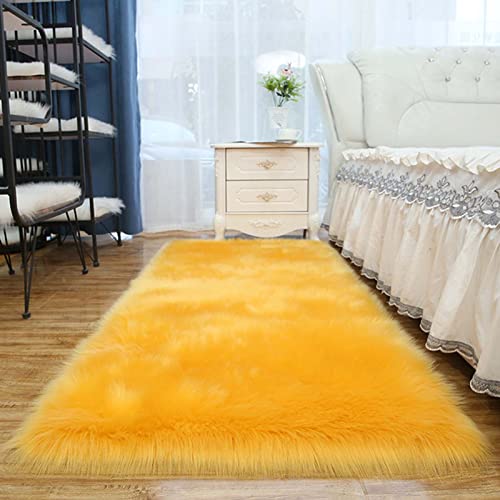 Flauschiger Kunstfell-Teppich für Wohnzimmer, 60 x 60 cm, superweicher Schaffell-Teppich, zotteliger seidiger Plüschteppich, Wollimitat, Schaffell-Imitat, Schlafzimmerteppiche, rechteckige Bodenmatte Flauschiger Kunstfell-Teppich für Wohnzimmer, 60 x 60 cm, superweicher Schaffell-Teppich, zotteliger seidiger Plüschteppich, Wollimitat, Schaffell-Imitat, Schlafzimmerteppiche, rechteckige Bodenmatte von Generisch