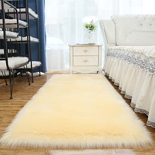 Flauschiger Kunstfell-Teppich für Wohnzimmer, 60 x 60 cm, superweicher Schaffell-Teppich, zotteliger seidiger Plüschteppich, Wollimitat, Schaffell-Imitat, Schlafzimmerteppiche, rechteckige Bodenmatte Flauschiger Kunstfell-Teppich für Wohnzimmer, 60 x 60 cm, superweicher Schaffell-Teppich, zotteliger seidiger Plüschteppich, Wollimitat, Schaffell-Imitat, Schlafzimmerteppiche, rechteckige Bodenmatte von Generisch