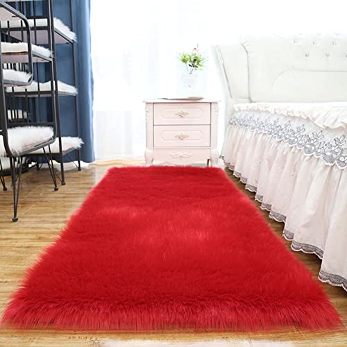 Flauschiger Kunstfell-Teppich für Wohnzimmer, 60 x 60 cm, superweicher Schaffell-Teppich, zotteliger seidiger Plüschteppich, Wollimitat, Schaffell-Imitat, Schlafzimmerteppiche, rechteckige Bodenmatte Flauschiger Kunstfell-Teppich für Wohnzimmer, 60 x 60 cm, superweicher Schaffell-Teppich, zotteliger seidiger Plüschteppich, Wollimitat, Schaffell-Imitat, Schlafzimmerteppiche, rechteckige Bodenmatte von Generisch