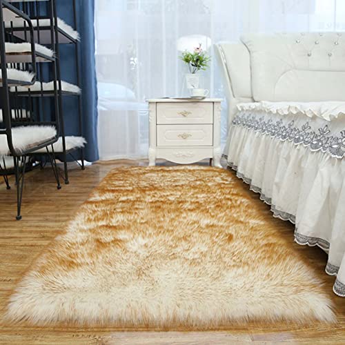 Flauschiger Kunstfell-Teppich für Wohnzimmer, 60 x 60 cm, superweicher Schaffell-Teppich, zotteliger seidiger Plüschteppich, Wollimitat, Schaffell-Imitat, Schlafzimmerteppiche, rechteckige Bodenmatte Flauschiger Kunstfell-Teppich für Wohnzimmer, 60 x 60 cm, superweicher Schaffell-Teppich, zotteliger seidiger Plüschteppich, Wollimitat, Schaffell-Imitat, Schlafzimmerteppiche, rechteckige Bodenmatte von Generisch