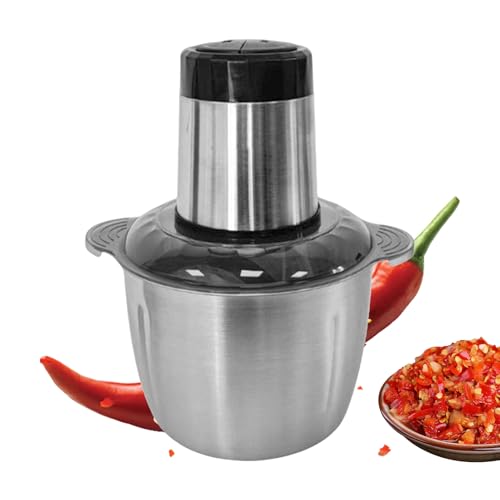 Fleischwolf | Fleischhacker & Küchenzerkleinerer | 2L Multifunktionale Edelstahl-Küchenmaschine Zum Hacken Von Zwiebeln Burgern & Mehr – Kompakt Für Haushaltsküchen von Generisch