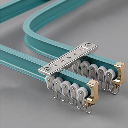 Flexible Aluminium-Vorhangstange für gerade oder Erkerfenster, Duschvorhangstange, leicht zu biegen, bricht nicht, blau, 6 m von Generisch