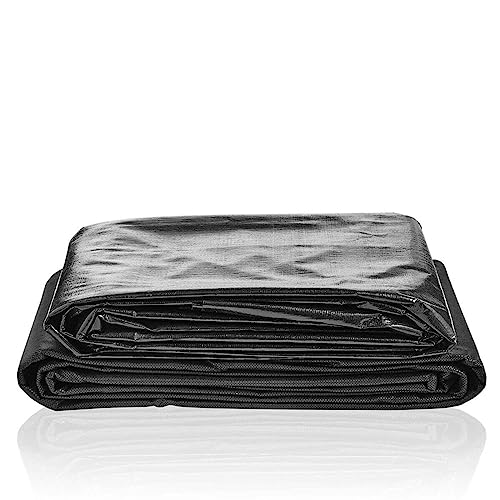 Flexible Teichfolie (6 m x 8 m x 10 m) – robuste, wasserdichte HDPE-Folie, verstärkte schwarze Abdeckung für Fischteiche, Bachläufe und Springbrunnen, verschiedene Größen von Generisch