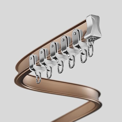 Flexible Vorhangschiene aus Aluminium – biegbares Schiebesystem zur Deckenmontage, 1–8 m lang, robuste Einzelschiene für Wohnzimmer und Heimdekoration von Generisch