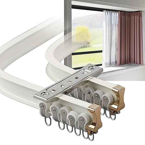 Flexible Vorhangschiene zur Deckenmontage, biegbare Doppelschiene für einfache Installation, robuste Raumteilerstange, platzsparende Privatsphäre, keine Verformung Flexible Vorhangschiene zur Deckenmontage, biegbare Doppelschiene für einfache Installation, robuste Raumteilerstange, platzsparende Privatsphäre, keine Verformung von Generisch
