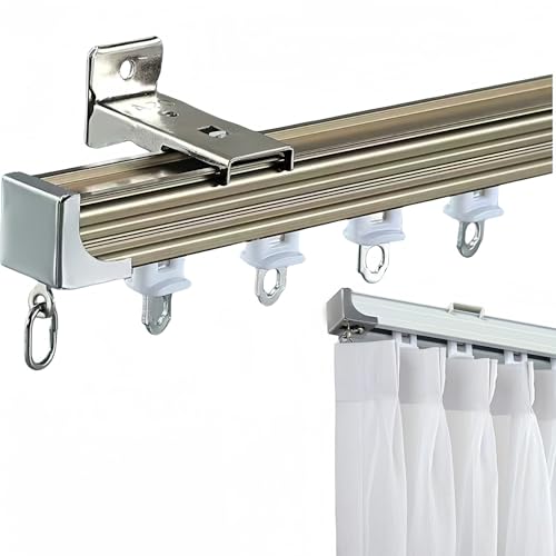 Flexible Vorhangschienen – biegbare Deckenvorhangschiene mit Umlenkrolle & Halterung für Wohnzimmer & Schlafzimmer – einläufiges Design mit Rollhaken für einfache Installation von Generisch