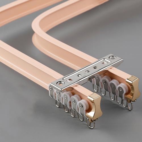 Flexible Vorhangstange aus Aluminium, biegbar, für Erkerfenster, langlebig, einfach zu installieren, gerade und gebogen, bruchfestes Design von Generisch
