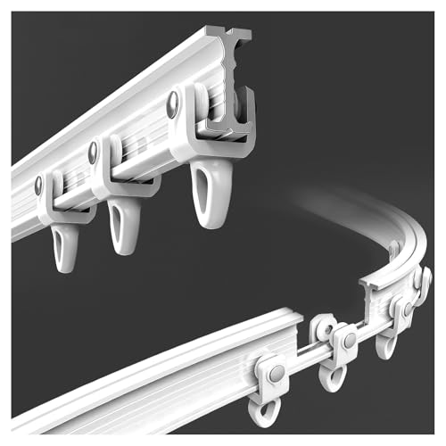 Flexible biegbare Vorhangschiene für Decken- oder Wandmontage, ideal für Erkerfenster, Raumteiler und Wohnmobil-Duschen Flexible biegbare Vorhangschiene für Decken- oder Wandmontage, ideal für Erkerfenster, Raumteiler und Wohnmobil-Duschen von Generisch